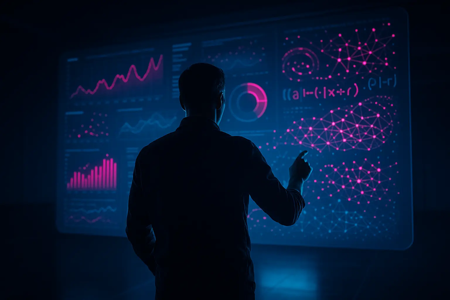 illustration d'une personne devant un dashboard SEO